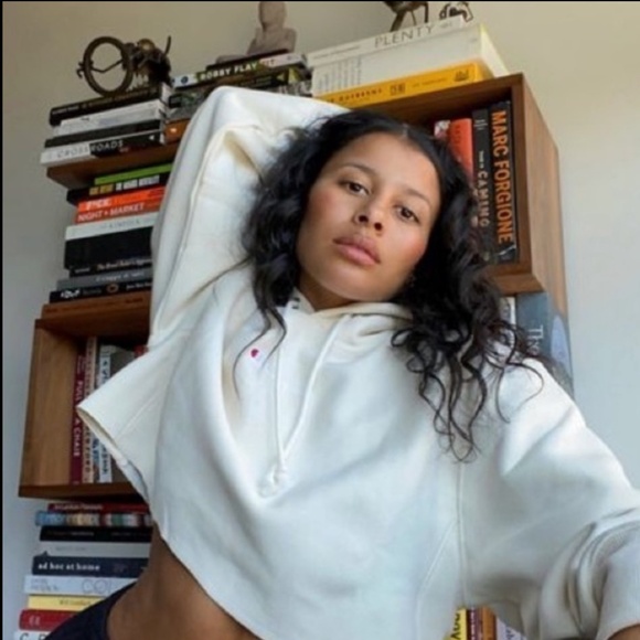 Champion® Women’s Reverse Weave® Cropped Cut-Off Hooded Sweatshirt - Picture 1 of 8